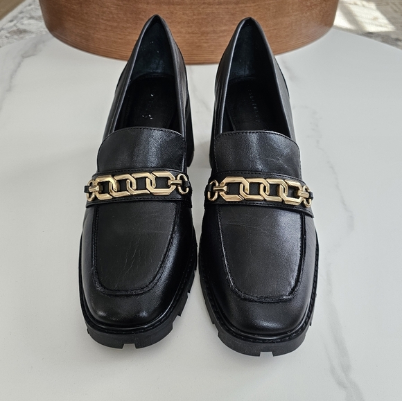 Sanctuary Black Leather Chain Loafers – Size [ 11M ] - Picture 2 of 9